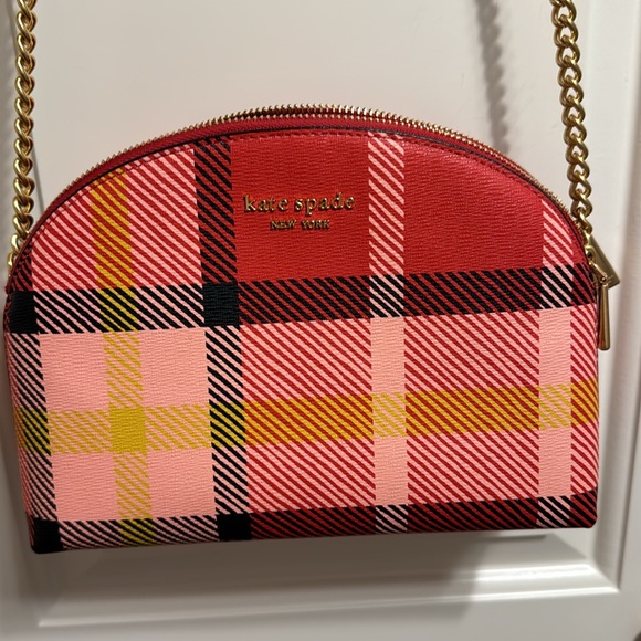 Kate Spade Morgan Museum Plaid Double-Zip Dome Crossbody - Picture 6 of 9